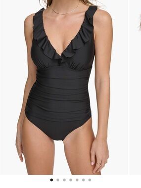 DKNY Classic Black One-Piece Swimsuit